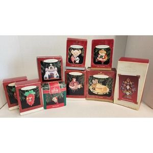 Vintage Hallmark Keepsake Feliz Navidad Ornaments Lot of 9 Each in Own Box